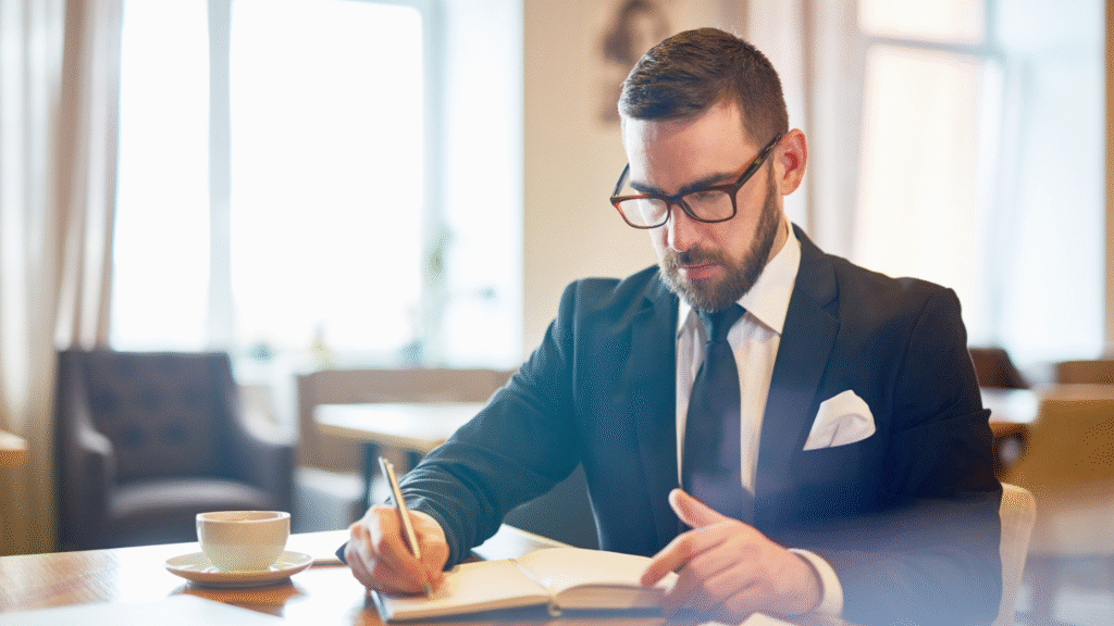 CEO assinando documento de adesão à Cotação Amil One Black para CEOs