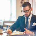 CEO assinando documento de adesão à Cotação Amil One Black para CEOs