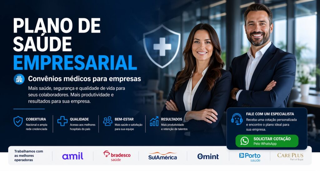 Plano de saúde empresarial com cobertura nacional e acesso aos principais hospitais do Brasil