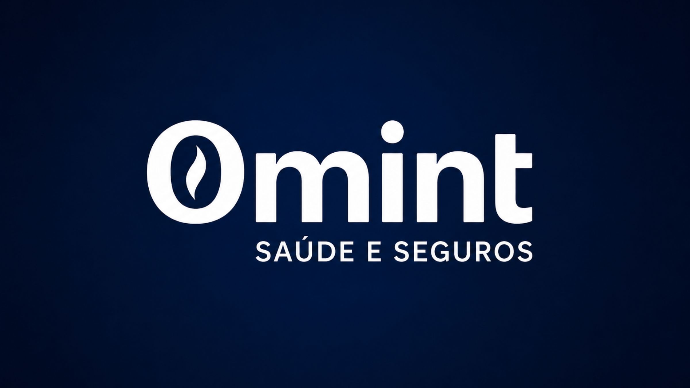 Plano de Saúde Omint Empresarial com identidade visual premium em fundo azul sofisticado