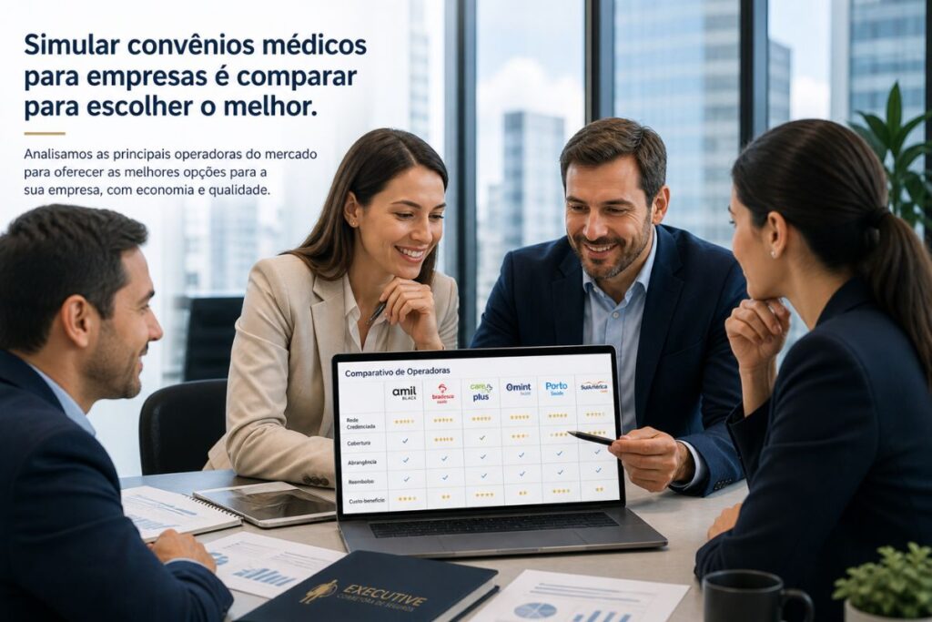 Simular convênios médicos para empresas comparando operadoras