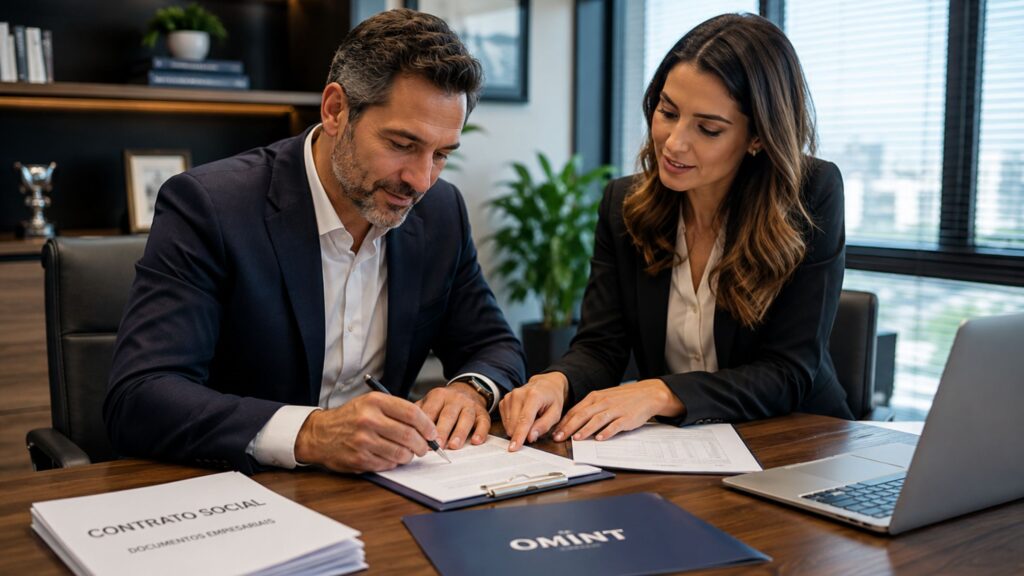Empresário analisando a documentação para contratar o Plano de Saúde Omint 1 Vida.