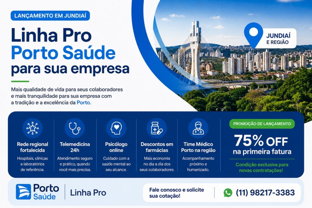Linha Pro Porto Saúde Jundiaí para empresas de 3 a 499 vidas