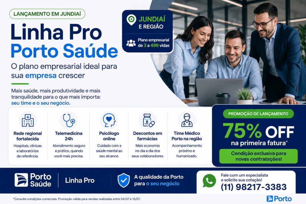 Linha Pro Porto Saúde Jundiaí para empresas de 3 a 499 vidas