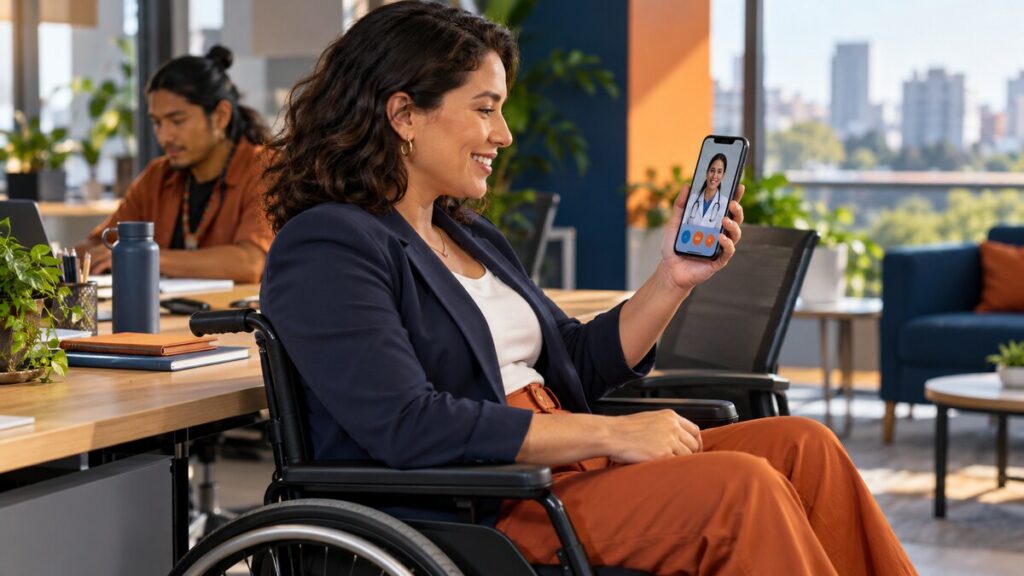 Empresária utiliza atendimento médico digital pelo celular